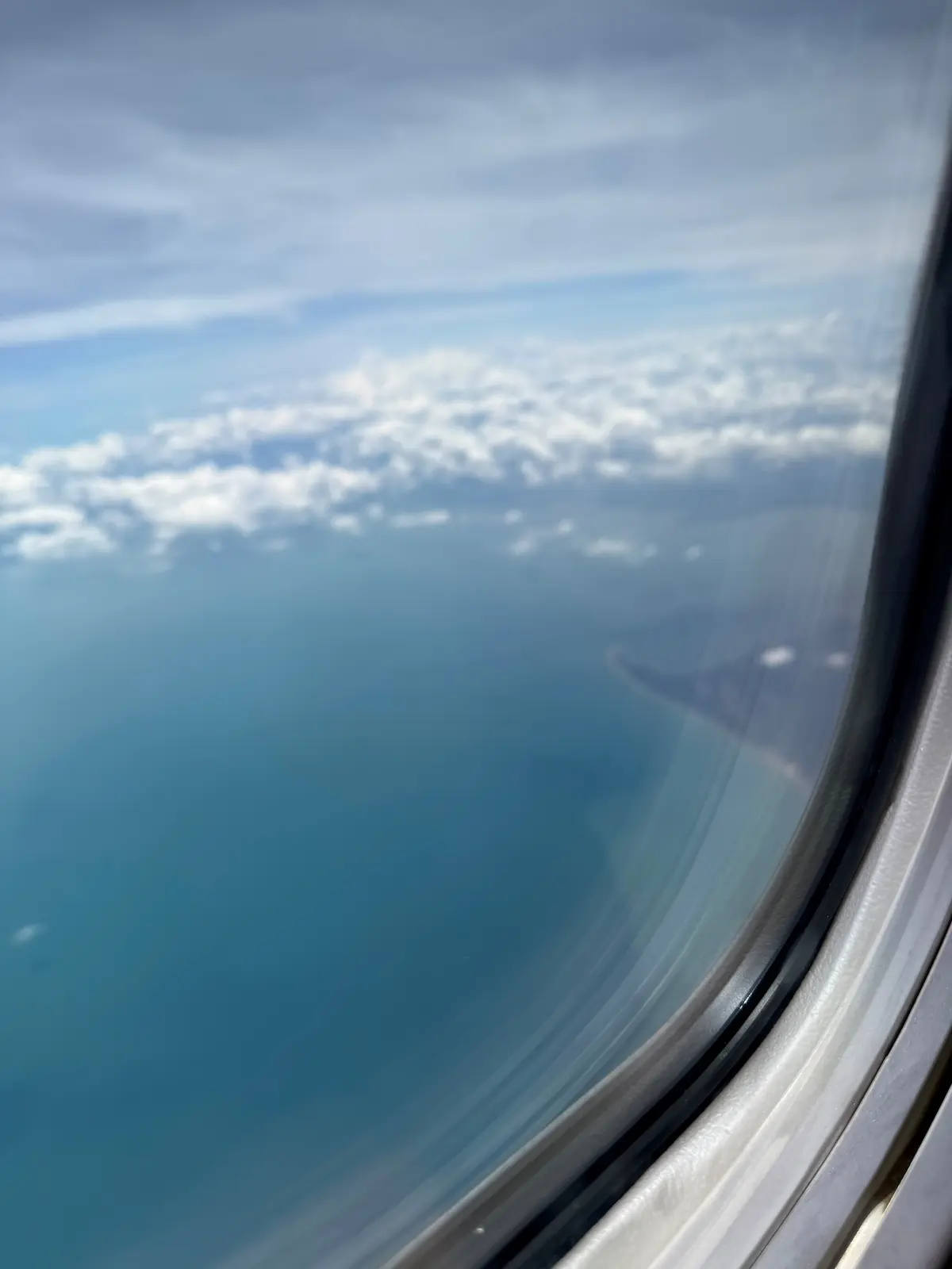 Cloud therapy over Thailand from airplane window