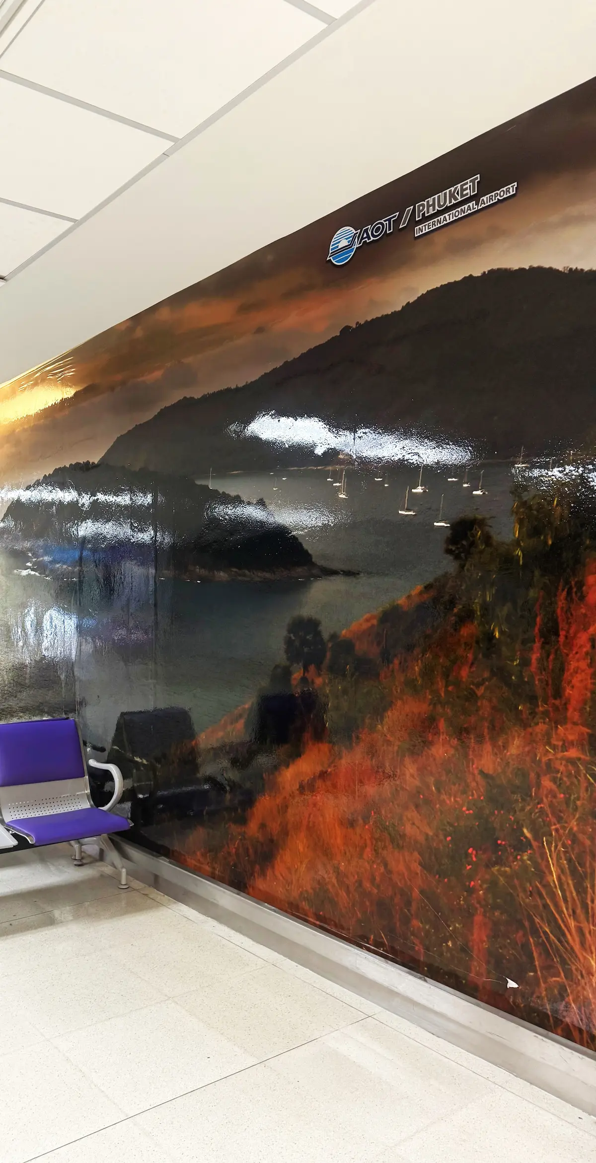 Scenic wall painting at Phuket airport