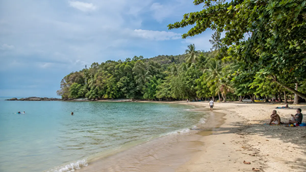 Calm sheltered bay at Ao Yon Beach in southeast Phuket