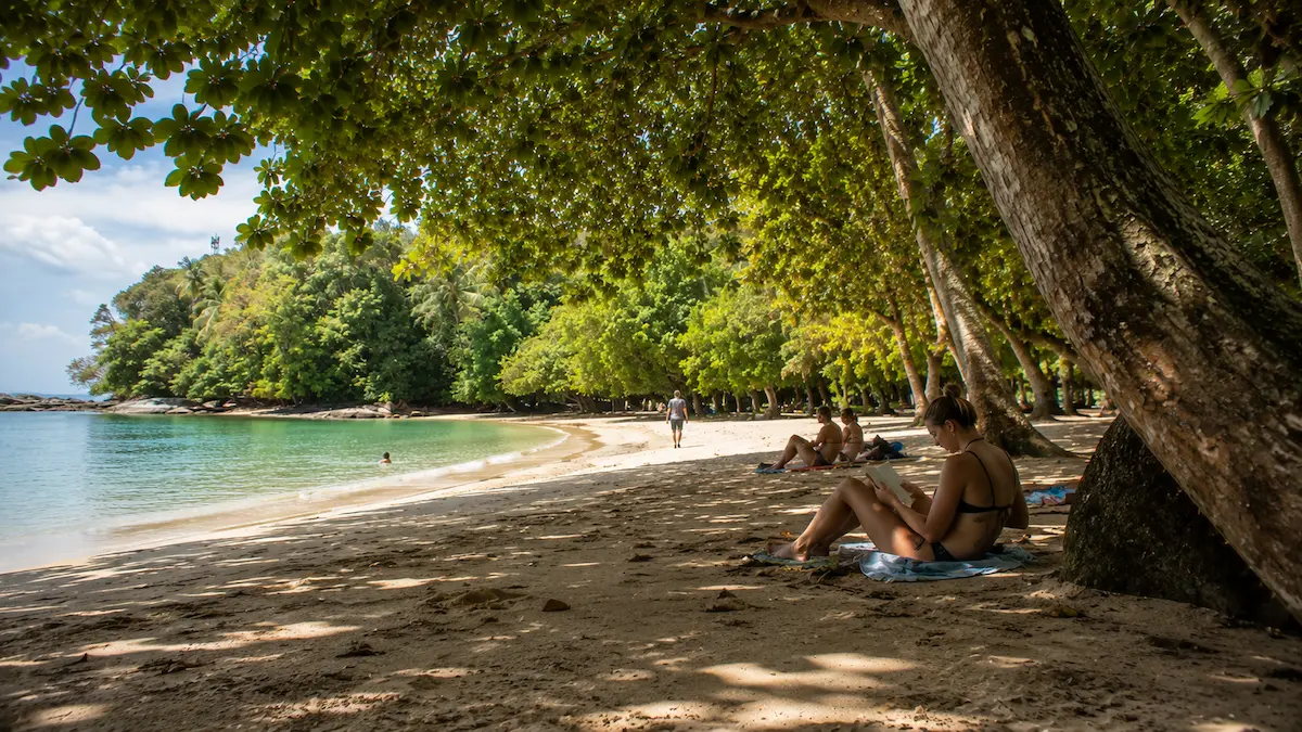 Relaxed beach atmosphere at Ao Yon Beach in southeast Phuket