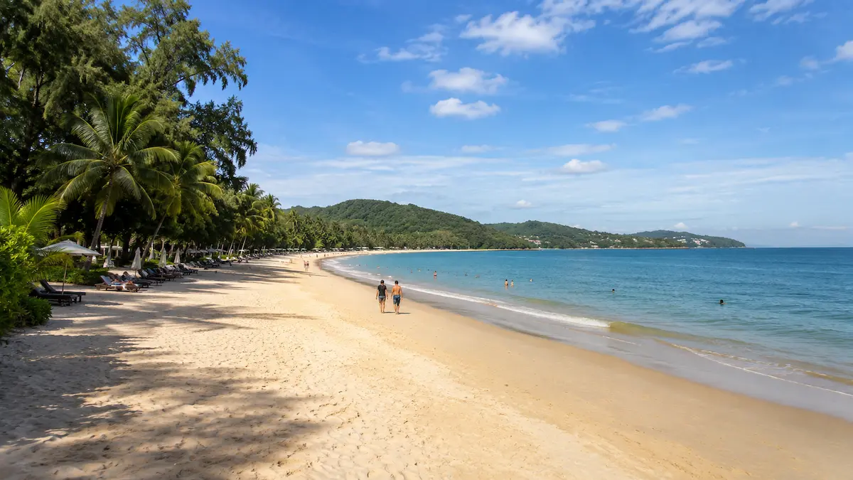 Spacious beach near Laguna Phuket and Bang Tao Beach in northwest Phuket