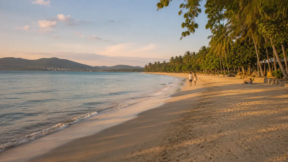 Late afternoon atmosphere at Layan Beach in northwest Phuket