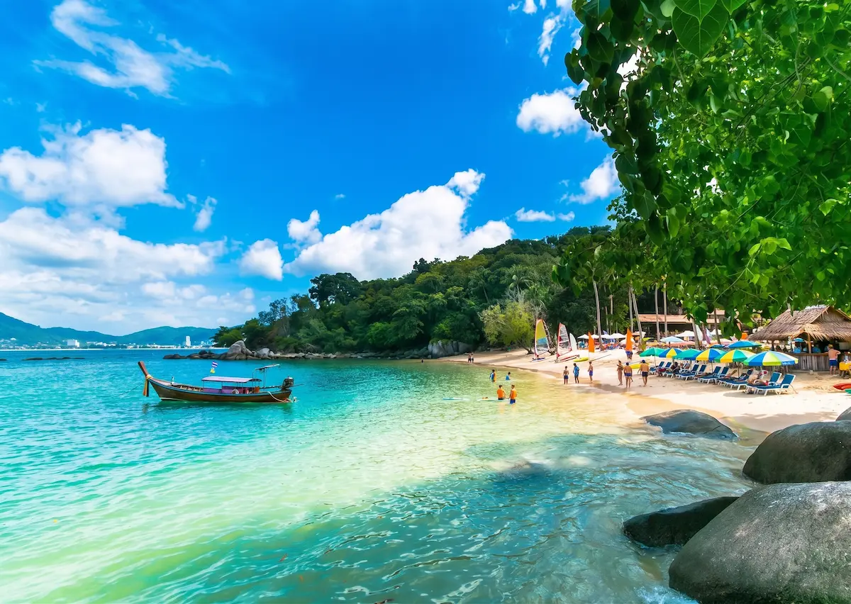 Paradise Beach Phuket with organised seating and clear water