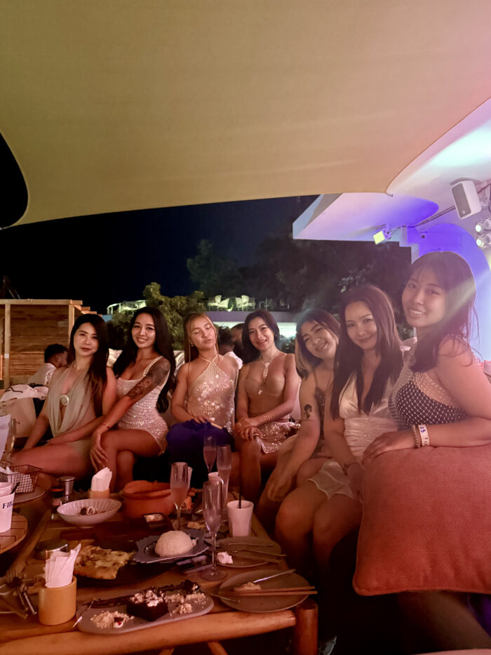 Birthday gathering at Fira Beach Club Phuket during an off-season evening